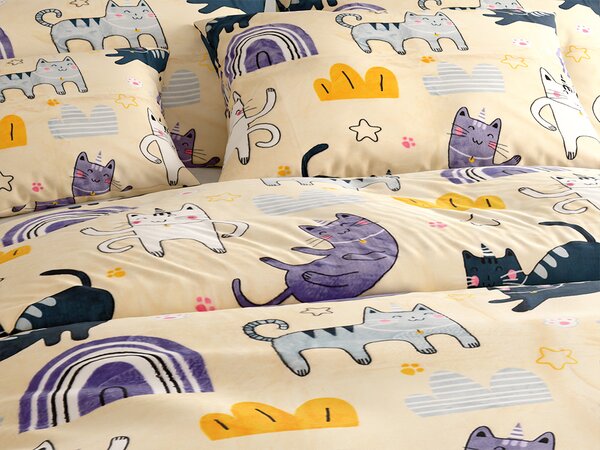 Mikroplyšové obliečky PURRSLEEP béžové Rozmer obliečky: 2 ks 70 x 90 cm | 200 x 220 cm