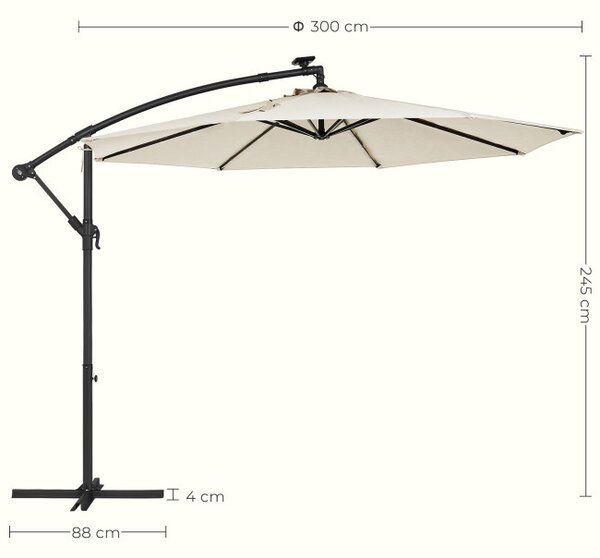 Záhradný slnečník s LED osvetlením GPU118M01
