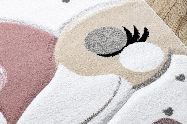 Dywany Łuszczów, Detský kusový koberec Petit Flamingos hearts cream, 160x220, ružová, detská izba
