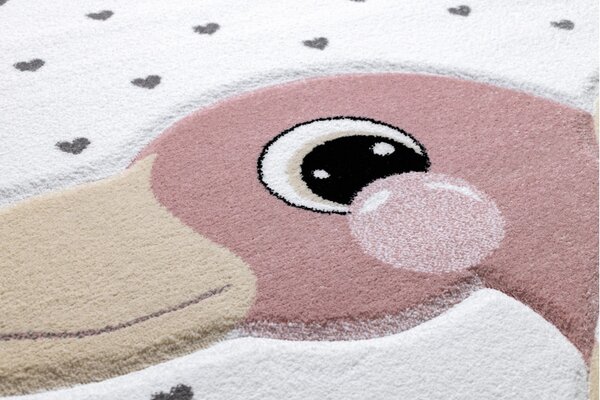 Dywany Łuszczów, Detský kusový koberec Petit Flamingos hearts cream, 160x220, ružová, detská izba