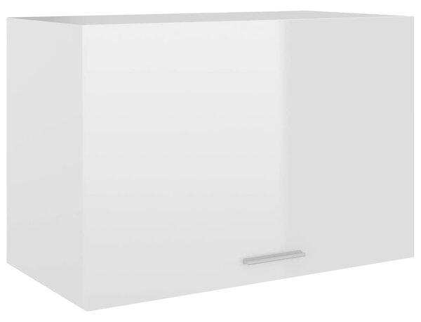Závesná skrinka, lesklá biela 60x31x40 cm, kompozitné drevo