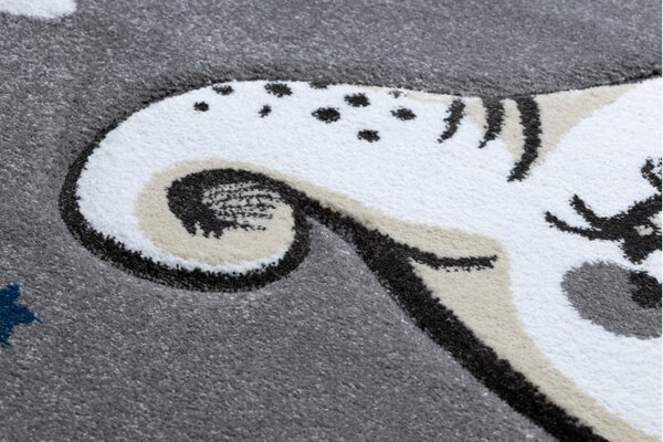 Dywany Łuszczów , Detský kusový koberec Petit Elephant stars grey kruh, 120x120 (priemer) kruh, šedá, detská izba