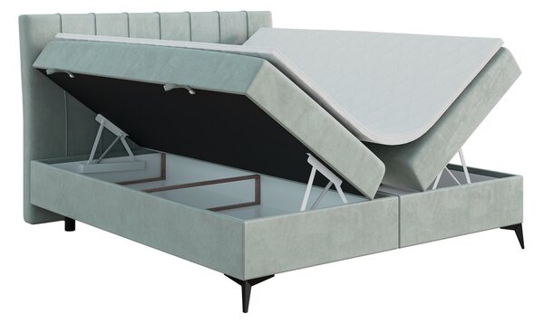 NovýNábytok.sk Manželská posteľ Boxspring 160 cm Leny (mätová) (s matracom a úl. priestorom). Akcia -20%. Vlastná spoľahlivá doprava až k Vám domov. 1043403