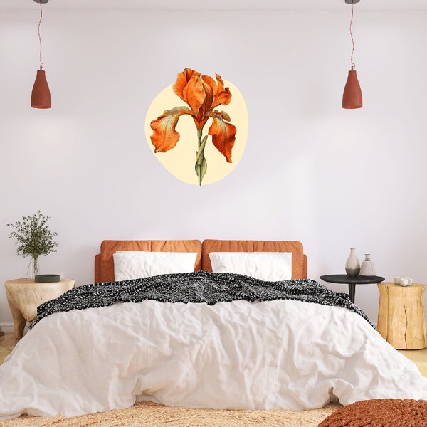 60x60cm Oranžový kosatec - textilná nálepka na stenu