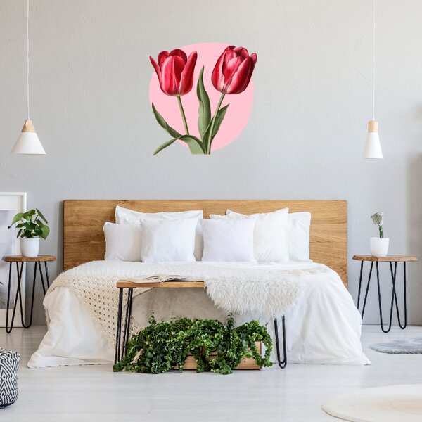60x60cm Tulipány - textilná nálepka na stenu