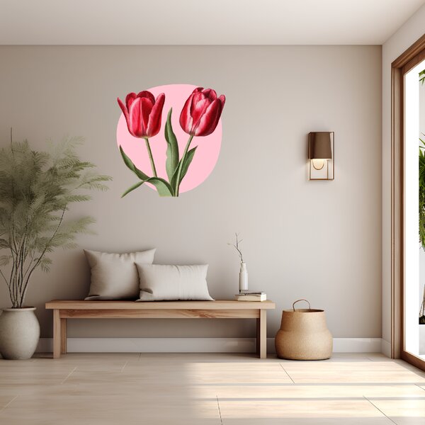 60x60cm Tulipány - textilná nálepka na stenu