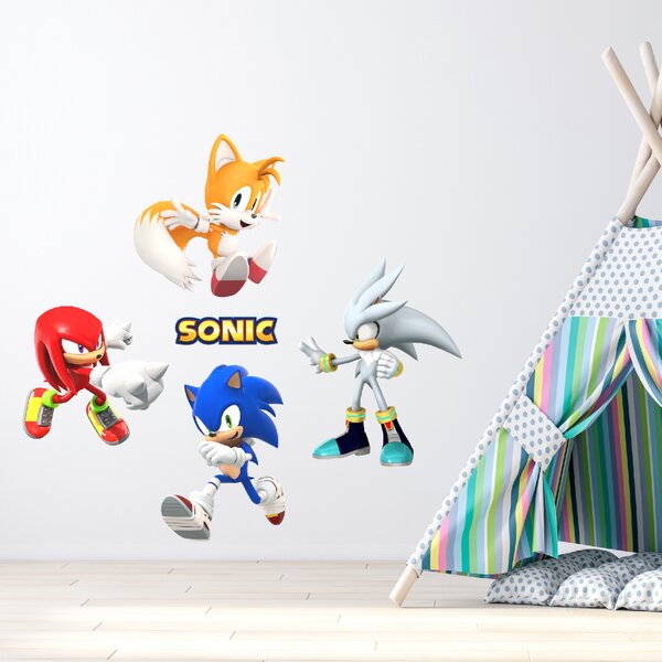 60x70cm Sonic a priatelia - textilná nálepka na stenu