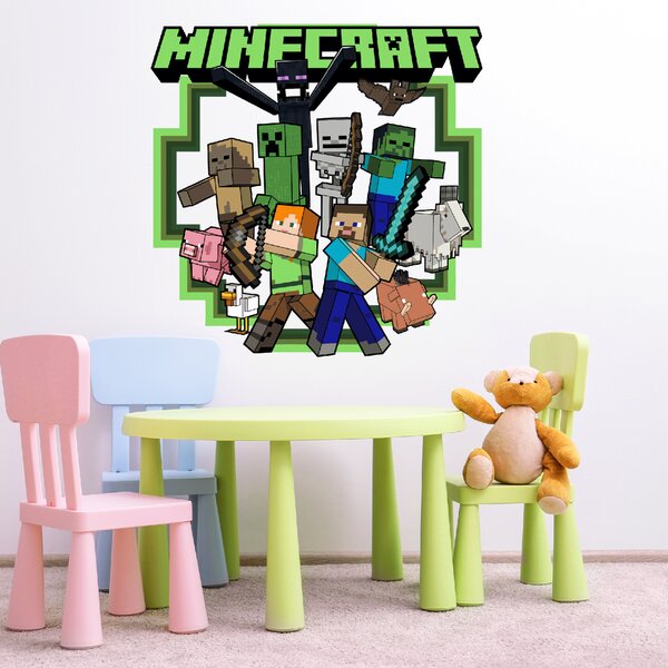 60x60cm Minecraft 2 - textilná nálepka na stenu