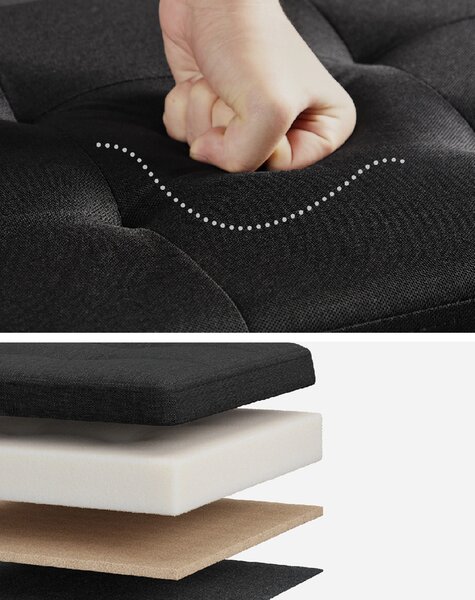 SONGMICS Taburet s úložným priestorom, nosnosť 300 kg, 89 l, 76 x 38 x 38 cm čierna