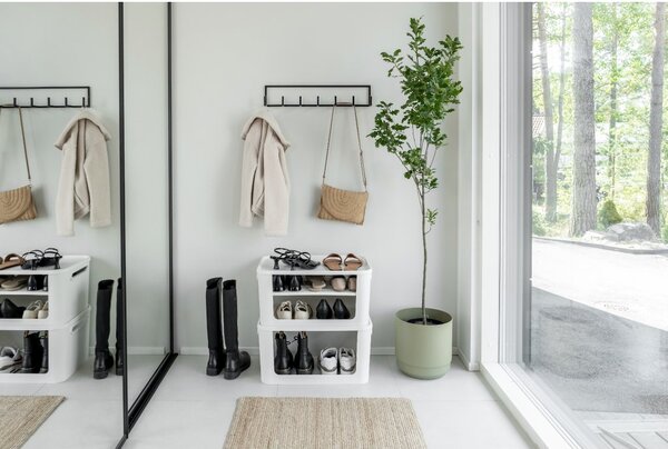 SMARTSTORE Úložný box s otvorenou prednou hranou, MODULE, s vekom, biely - 59,5 × 39,5 × 30 cm