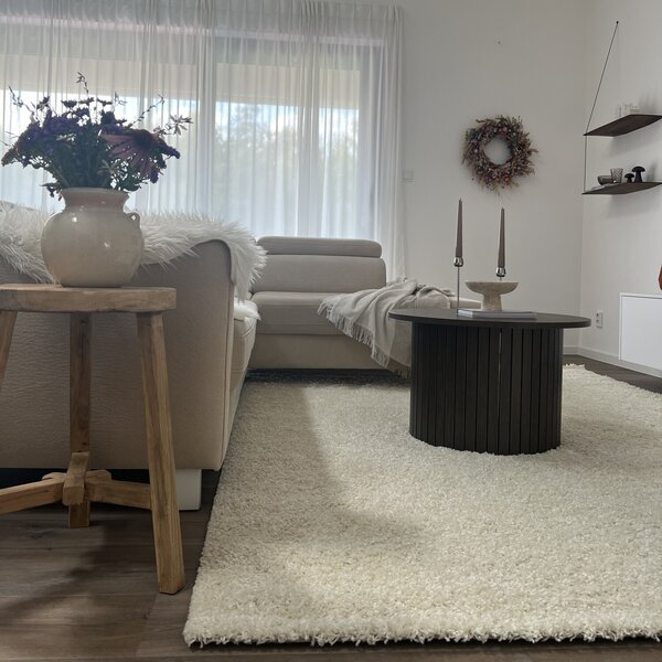 Ayyildiz , Kusový koberec Life Shaggy 1500 cream, 60x110, biela, spálňa
