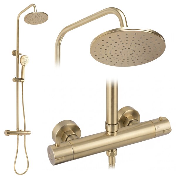 Sprchový set cu termostat Rea PAROT BRUSHED GOLD