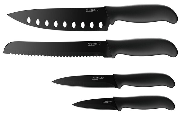 ERNESTO Súprava nožov, 4-dielna (čierna) (100352060)