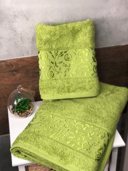 Didatex Bambusový uterák - osuška Zelená Uteráky rozmer: Uterák 50x90 cm