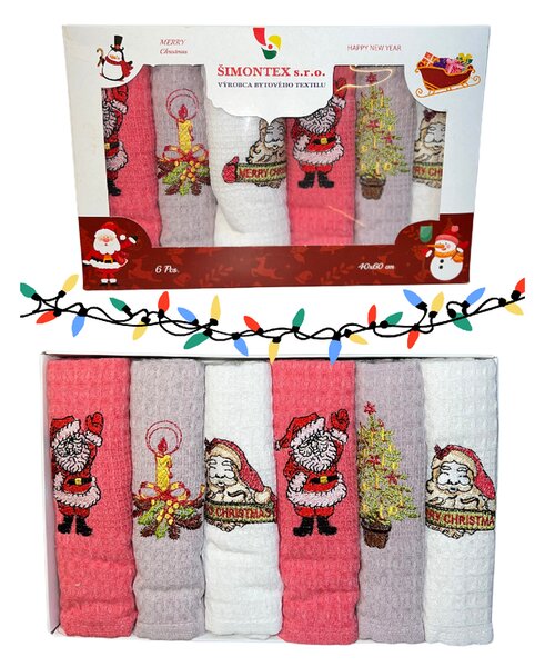 Didatex Kuchynské utierky Merry Christmas set 6 ks