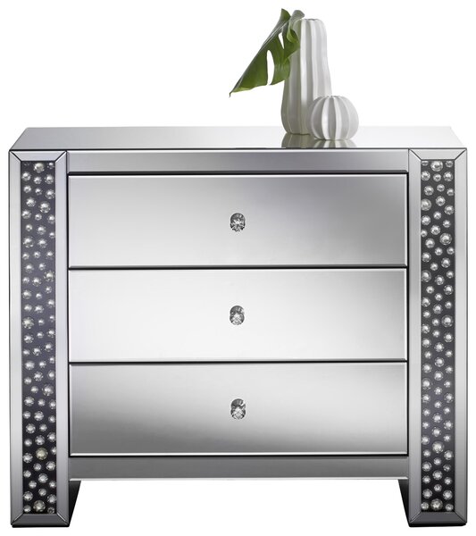 KOMODA, čierna, strieborná, 95,5/80,5/40 cm Xora - Komody
