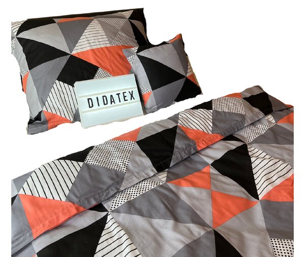 Didatex Geo oranžové bavlnené obliečky DeLuxe Obsah balenia: Štandardný rozmer 1x 140x200 + 1x 70x90