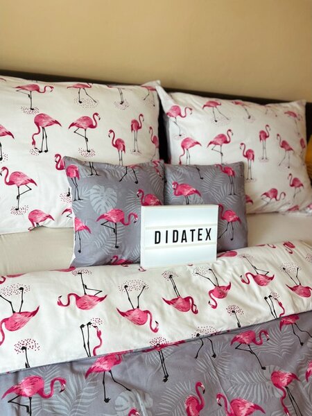 Didatex Flamingo obojstranné bavlnené obliečky DeLuxe Obsah balenia: Štandardný rozmer 1x 140x200 + 1x 70x90