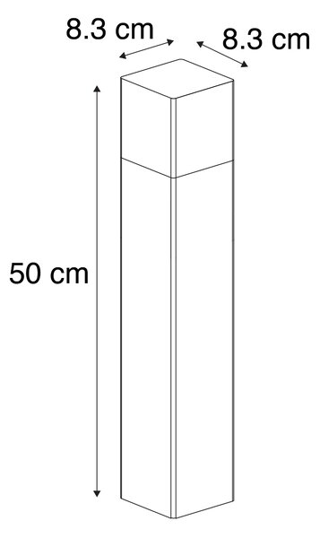 Stojaca vonkajšia lampa čierna 50 cm IP44 s dymovým sklom - Dánsko