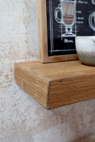Hnedá antik drevená polička Grimaud - 60*15*14 cm - Chic Antique