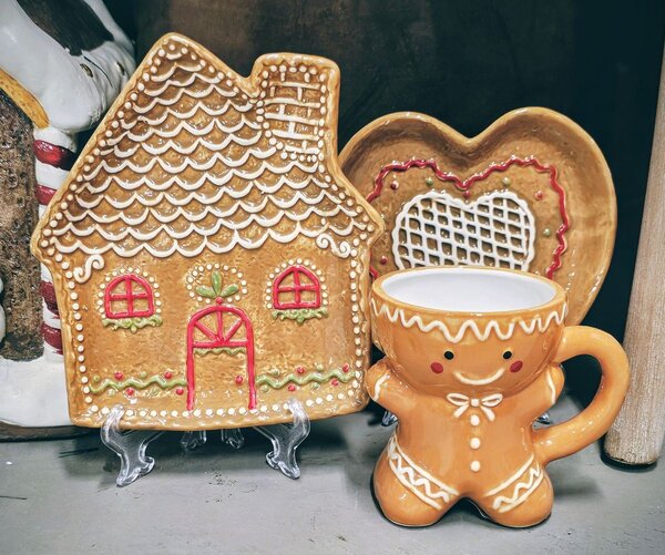 Keramický tanierik perníková chalúpka Gingerbread Cott - 20*18*3 cm - Clayre & Eef