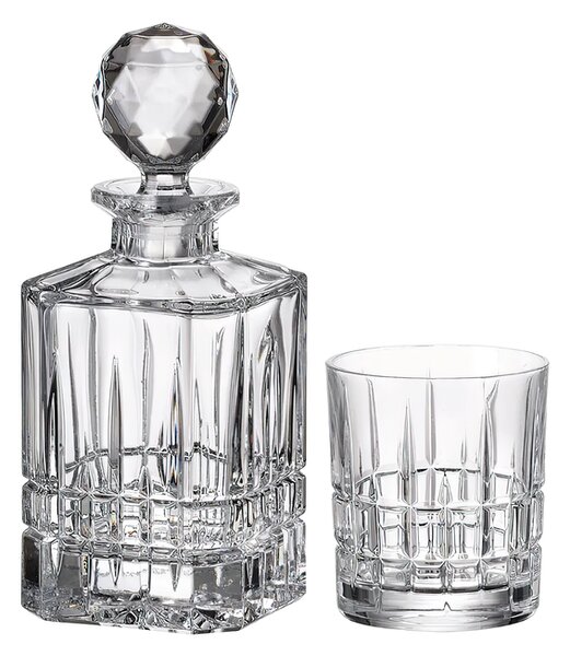 Bohemia Crystal Whisky set Dover 99999/15720/861 (set 1 karafa + 6 pohárov)