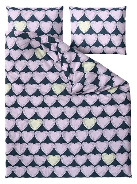 Obliečky z mikrovlákna VIOLET HEARTS svetlo fialové Rozmer obliečky: 2 ks 70 x 80 cm | 160 x 200 cm