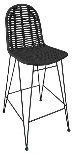 Čierna Barová stolička RATTAN – 49 × 60 × 110 cm 49 × 60 × 110 cm SIT MÖBEL