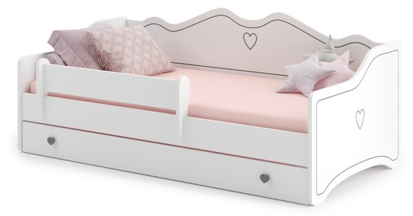 Detská posteľ so zábranou Mayen 160x80 cm biela/šedá