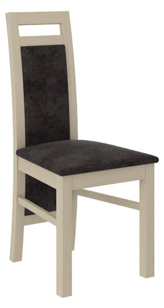 Drevená stolička Dirse orech dekor dřeva dub sonoma potahová látka černá