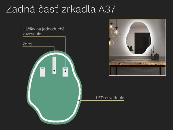 Organické LED zrkadlo s osvetlením A37