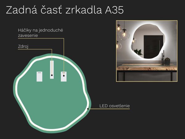 Organické LED zrkadlo s osvetlením A35