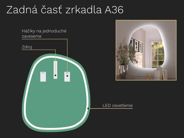 Organické LED zrkadlo s osvetlením A36