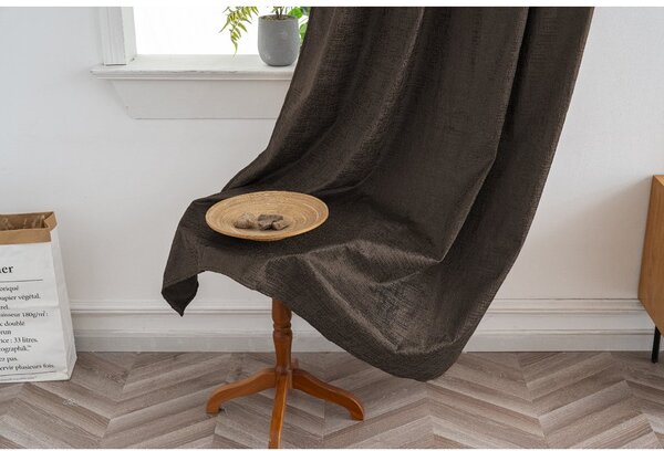 Zatemňovacia záclona LOOM VELVET 140x250 cm, hnedá Zavesenie: Kovové krúžky