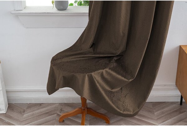 Zatemňovací záves DUNES VELVET 140x250 cm, hnědý Zavesenie: Riasiaca páska