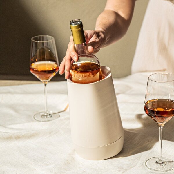 Chladiaca nádoba na víno s aktívnou vložkou HEXO Vacu Vin - piesková