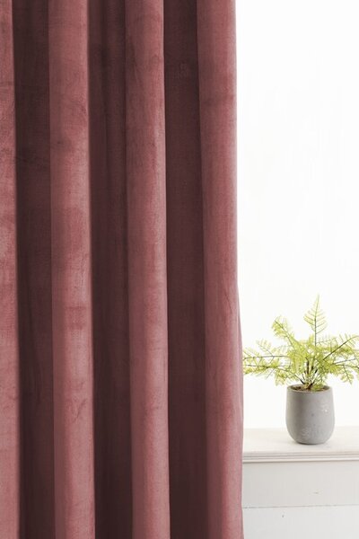 Zatemňovací záves ELVIO VELVET 140x250 cm, staroružový Zavesenie: Kovové krúžky