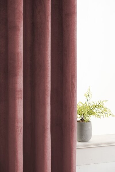 Zatemňovací záves ELVIO VELVET 140x250 cm, staroružový Zavesenie: Kovové krúžky