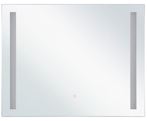 Kúpeľňové zrkadlo transparentné 60 x 70 cm so sklom s LED osvetlením obdĺžnikové moderné