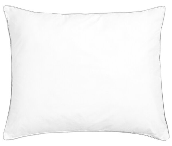 Vankúš na spanie biely bavlna Japara 50 x 60 cm polyesterová výplň nízky profil