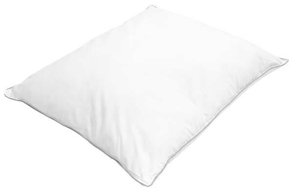 Vankúš na spanie biely bavlna Japara 50 x 60 cm polyesterová výplň nízky profil