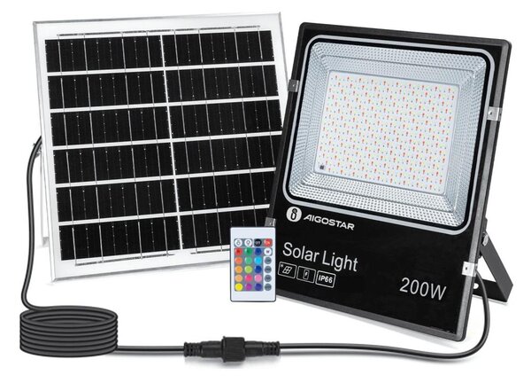 Aigostar - LED RGB Stmievateľný solárny reflektor LED/200W/3,2V IP66 + DO