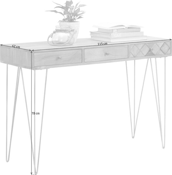 KONZOLOVÝ STOLÍK, akácia, farba akácie, 115/42/78 cm Ambia Home - Stolíky do obývačky