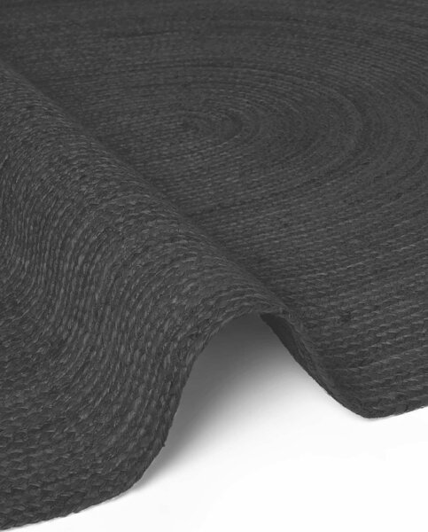 Hanse Home, Kusový koberec Jute Braided 106322 Black ovál, 160x230 ovál, čierna, chodba / predsieň
