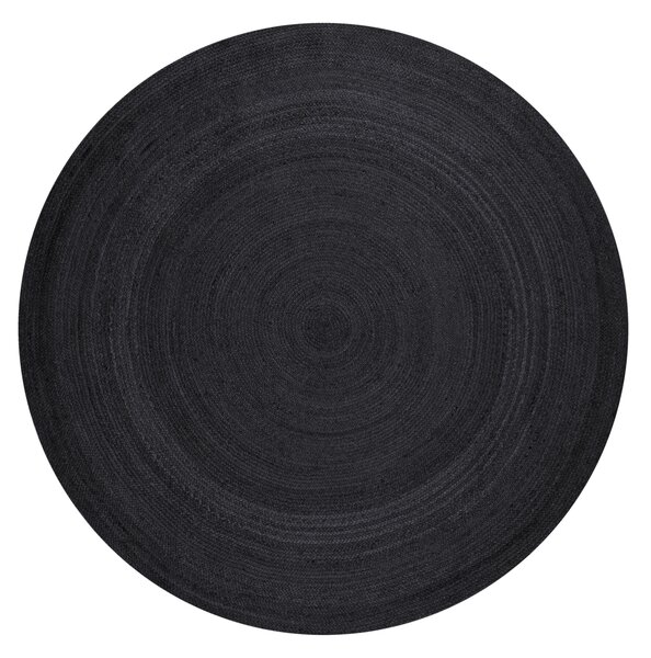 Hanse Home , Kusový koberec Jute Braided 106322 Black kruh, 200x200 (priemer) kruh, čierna, chodba / predsieň