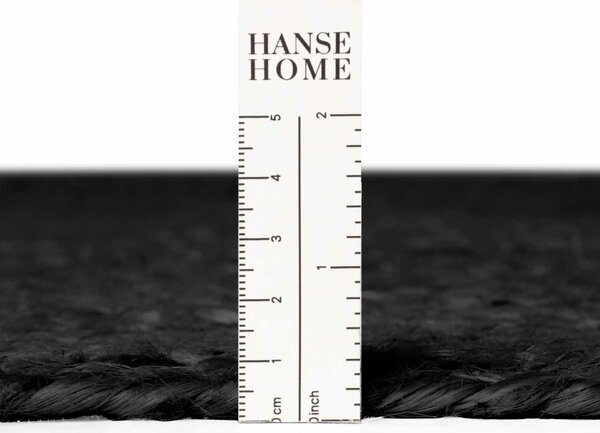 Hanse Home , Kusový koberec Jute Braided 106322 Black kruh, 200x200 (priemer) kruh, čierna, chodba / predsieň