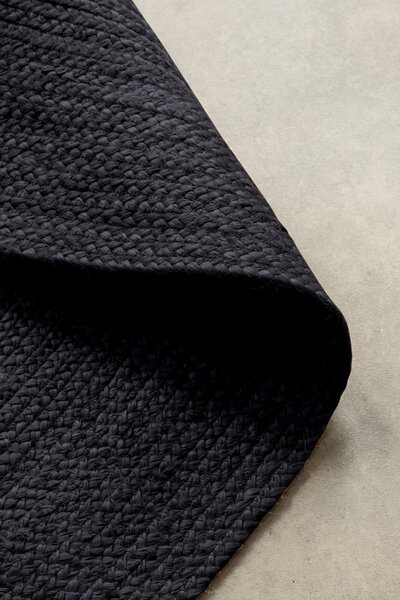 Hanse Home , Kusový koberec Jute Braided 106322 Black kruh, 200x200 (priemer) kruh, čierna, chodba / predsieň