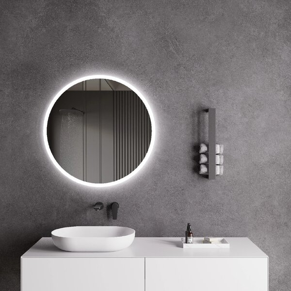 CERANO - Kúpeľňové LED zrkadlo Lavoro - Ø60 cm