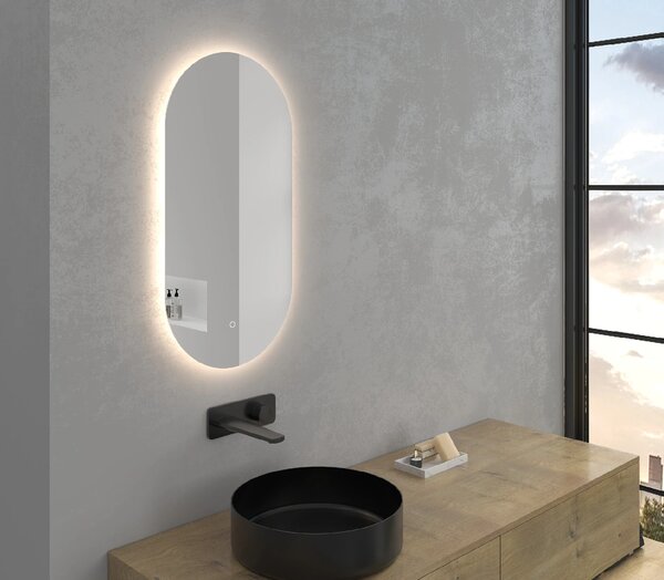 CERANO - Kúpeľňové LED zrkadlo Argento - 40x80 cm
