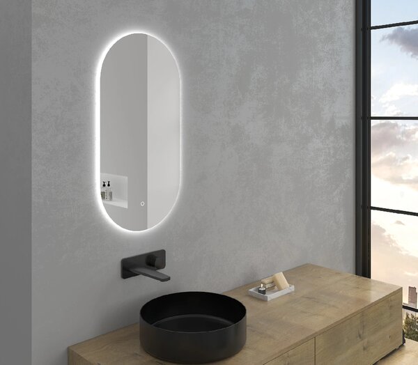 CERANO - Kúpeľňové LED zrkadlo Argento - 40x80 cm